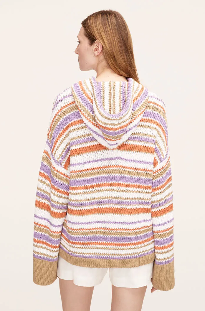 Cotton Chevron Hooded Sweatshirt