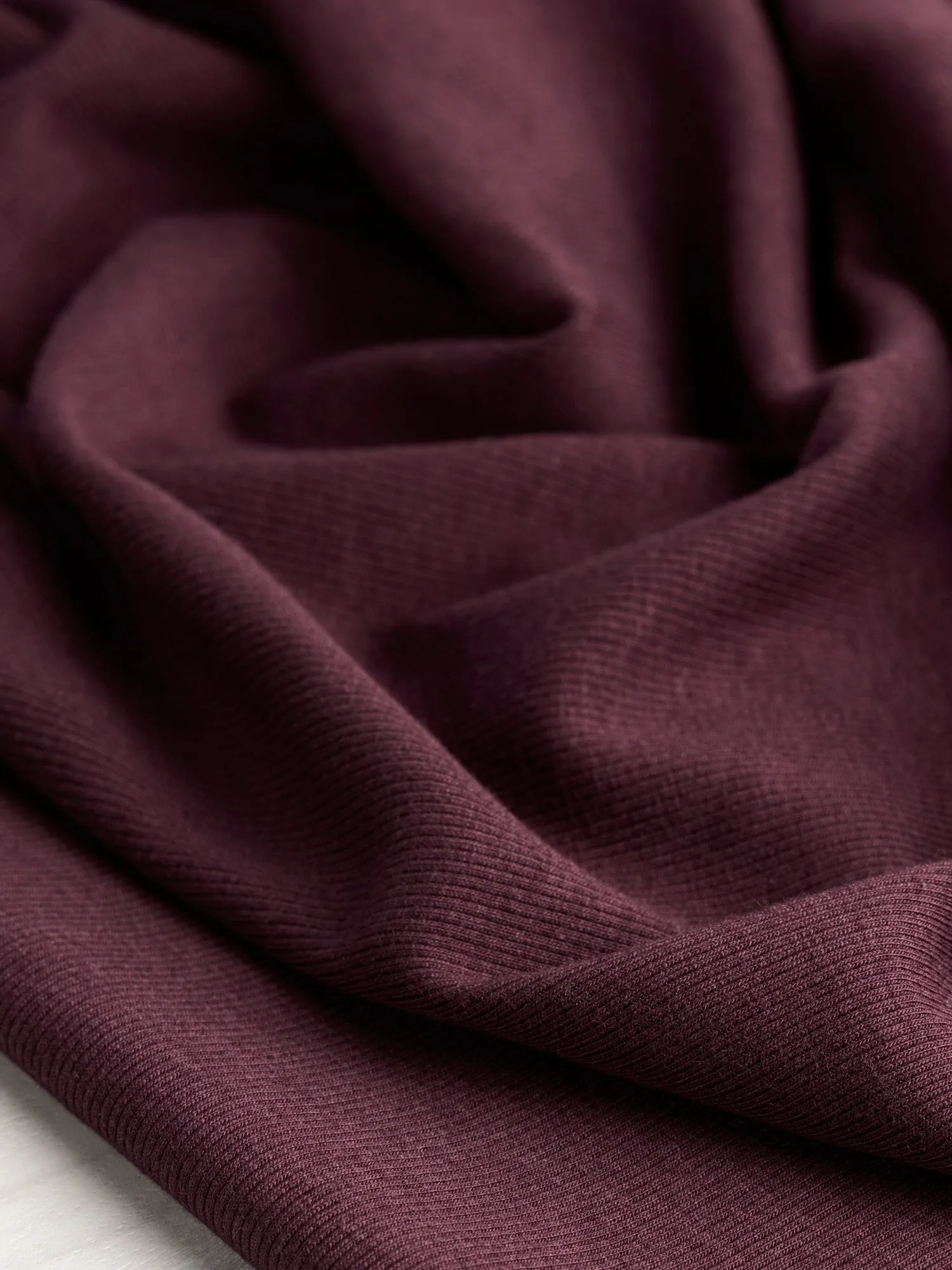 Cotton Tencel Modal Rib Knit - Merlot - Swatch