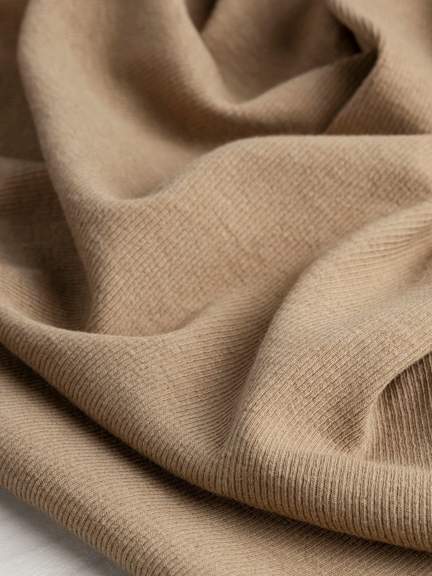 Cotton Tencel Modal Rib Knit - Sepia