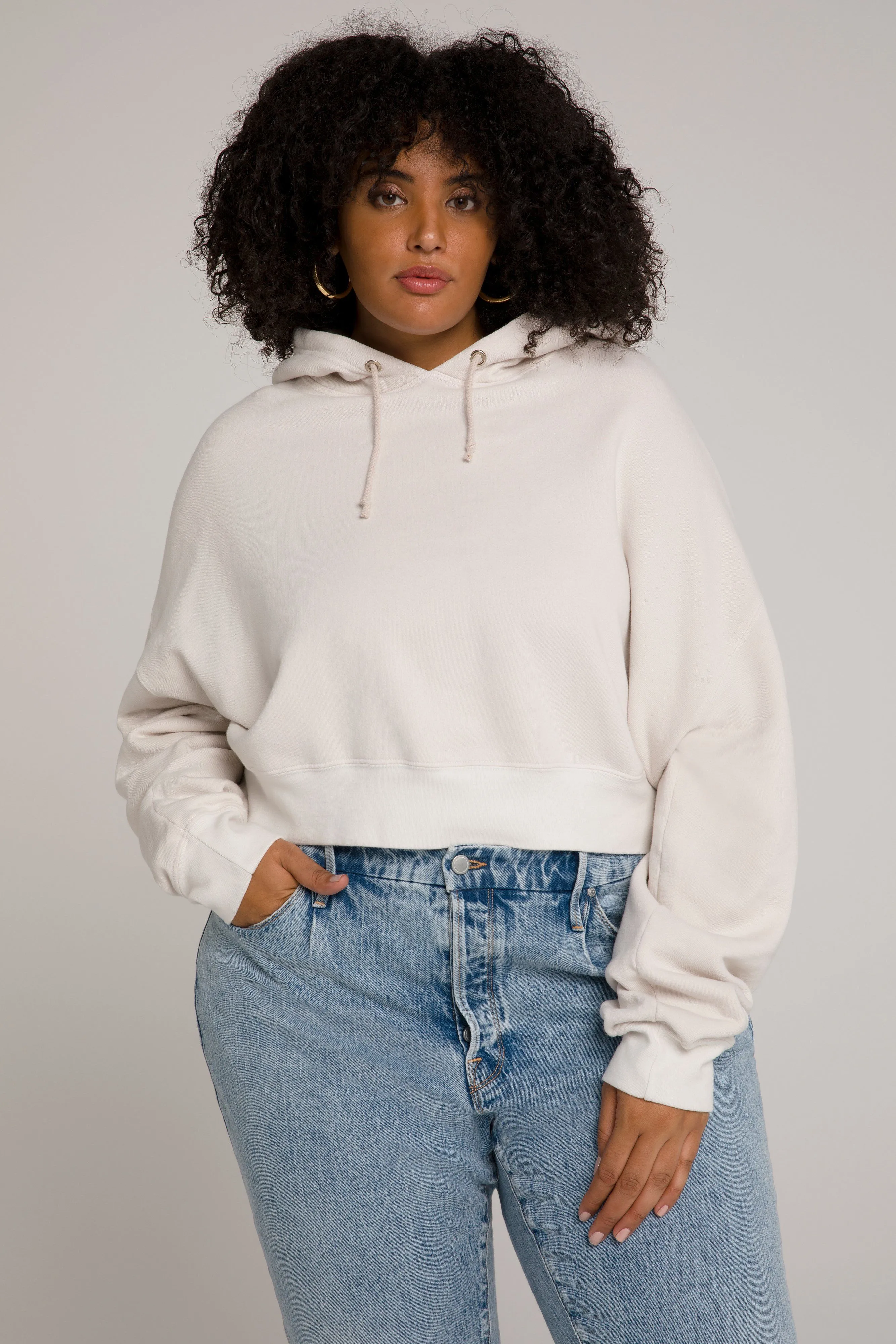 CROPPED & COOL HOODIE | BONE001