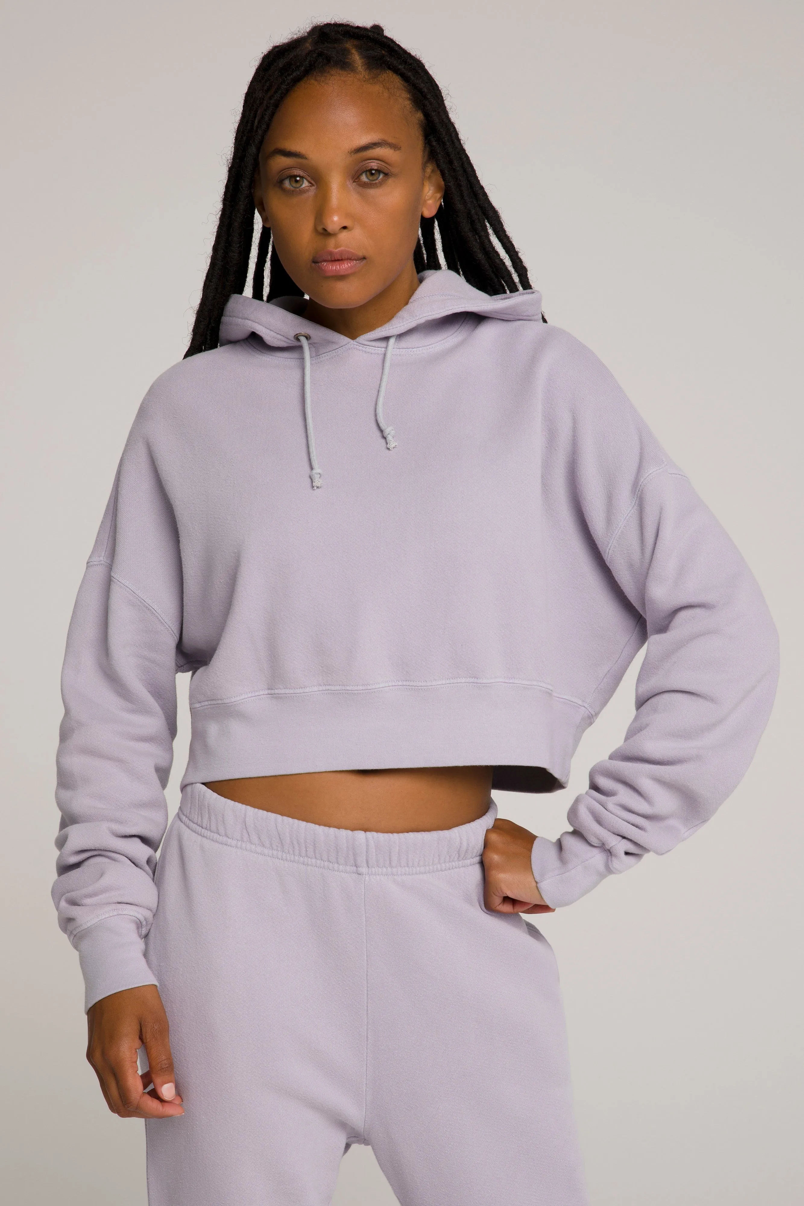 CROPPED & COOL HOODIE | LILAC001