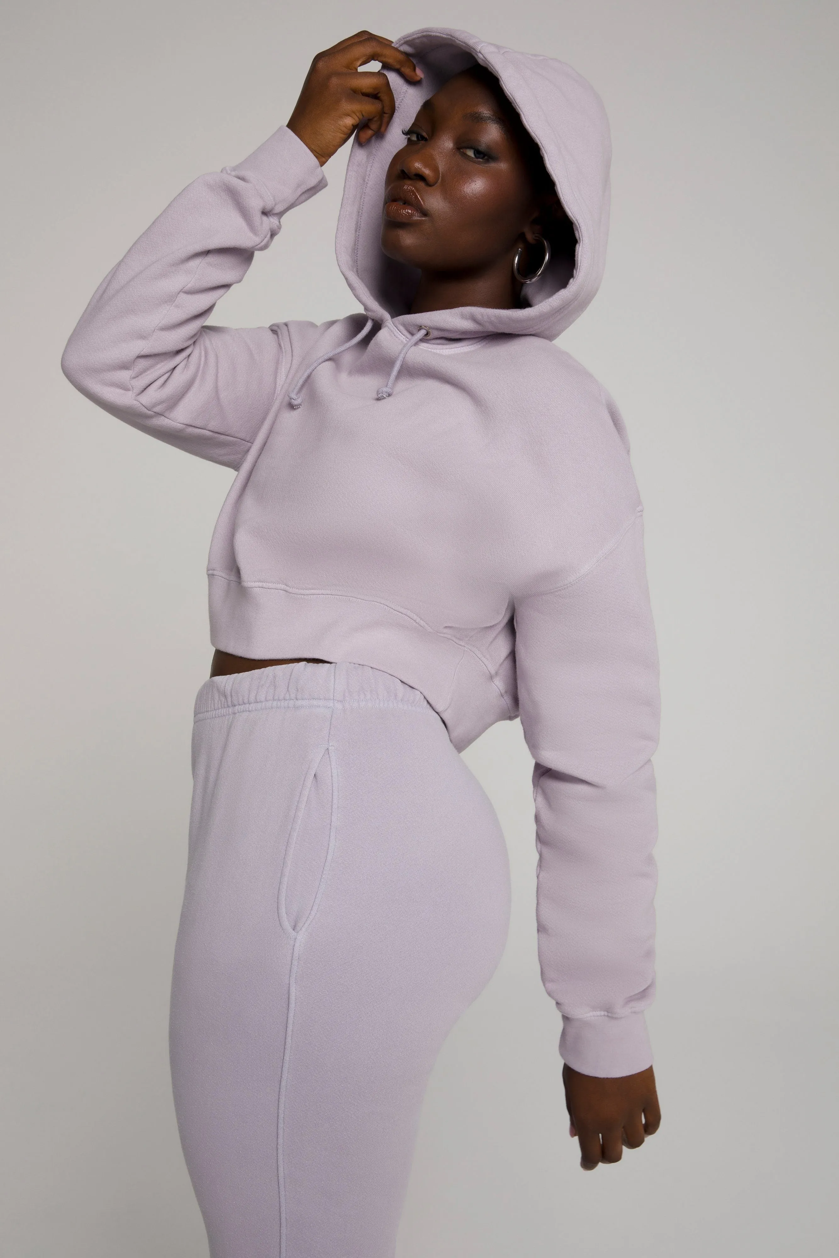 CROPPED & COOL HOODIE | LILAC001