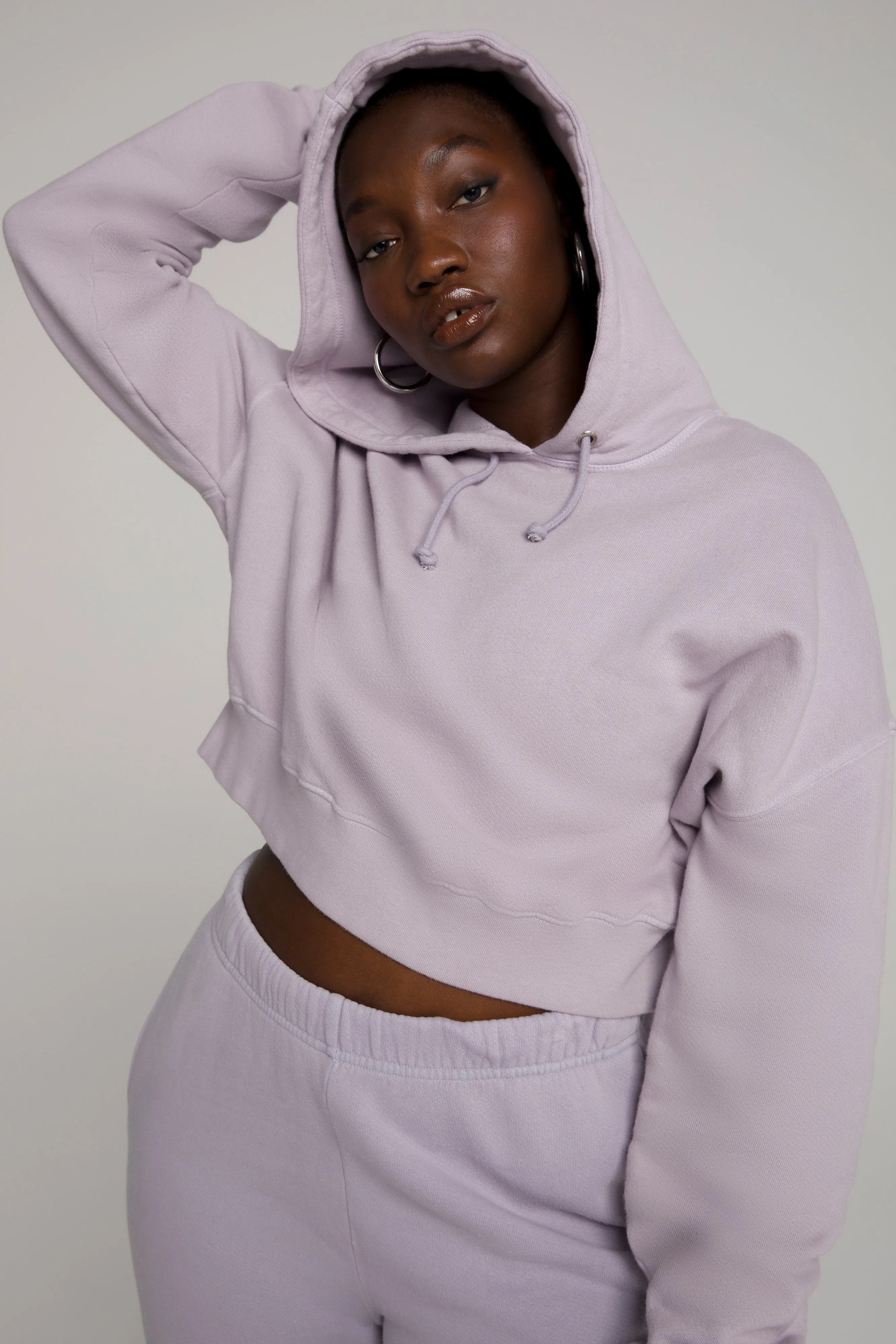 CROPPED & COOL HOODIE | LILAC001