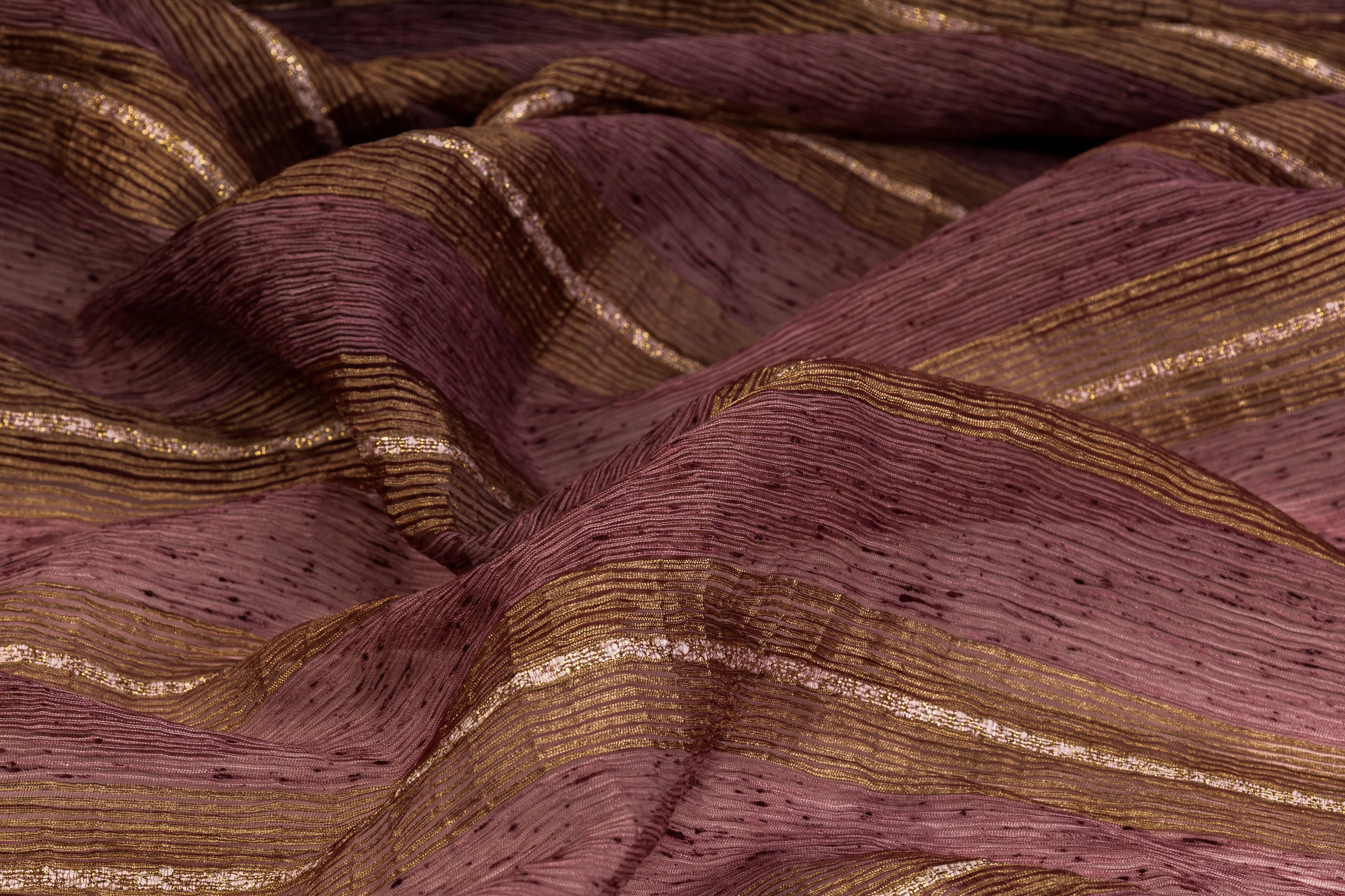 Crushed Metallic Organza - Mauve / Bronze