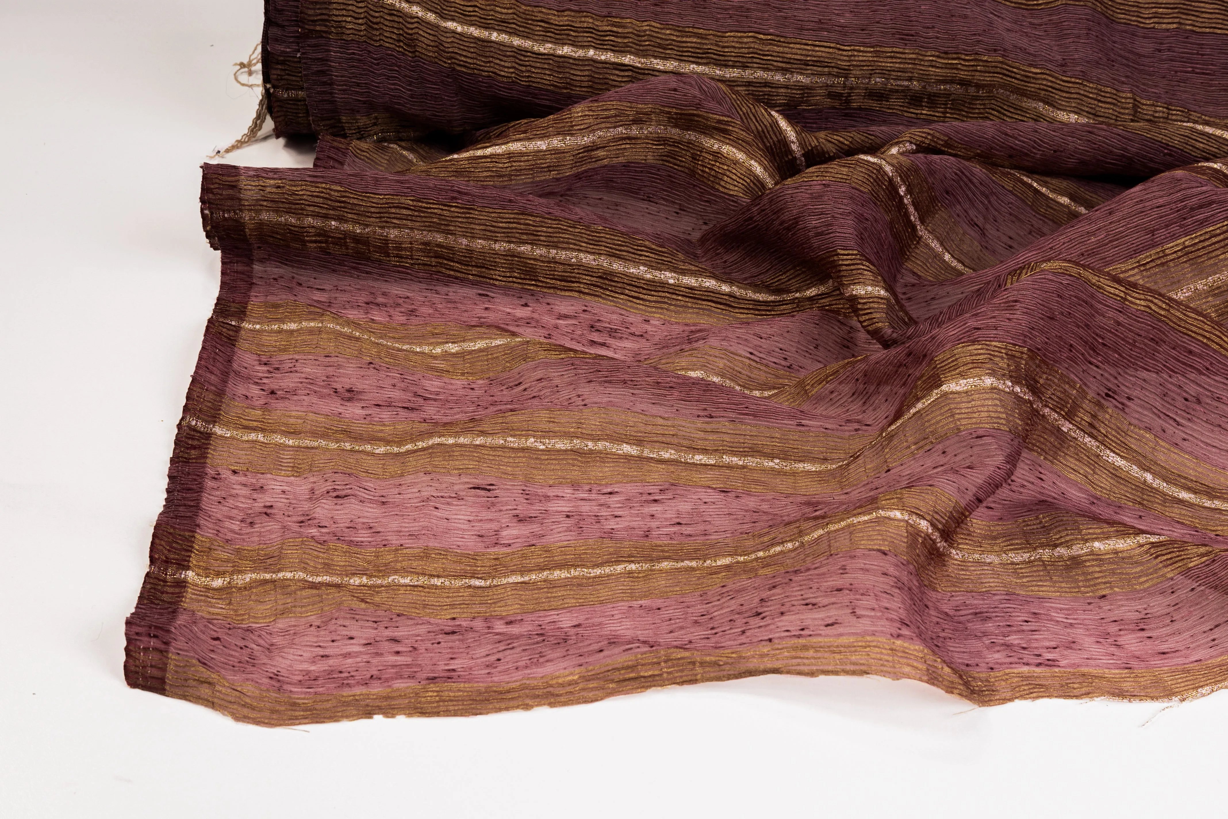 Crushed Metallic Organza - Mauve / Bronze