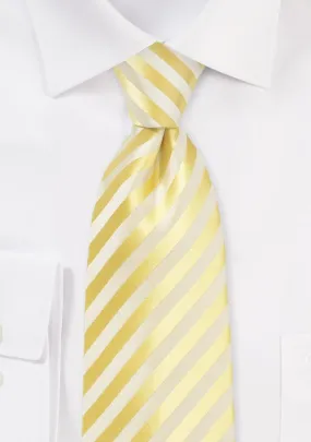 Daffodil Yellow Narrow Striped Necktie