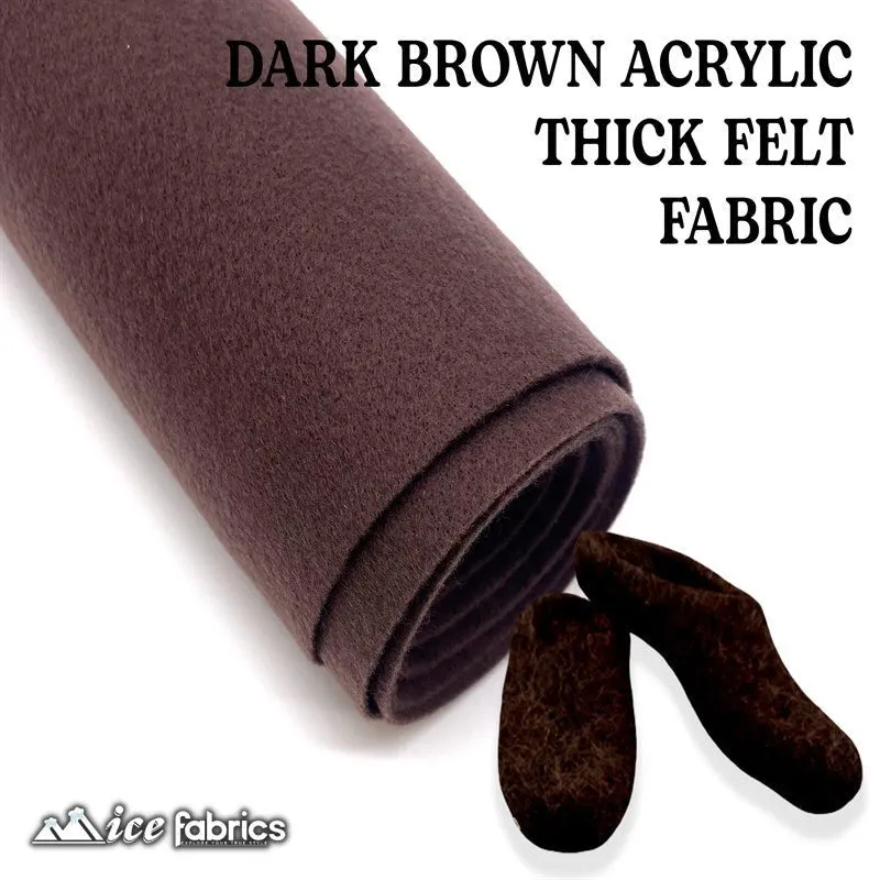 Dark Brown Acrylic Wholesale Felt Fabric 1.6mm Thick