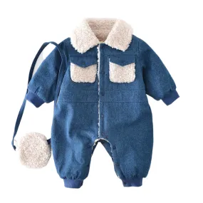 Denim Teddy Patch Romper