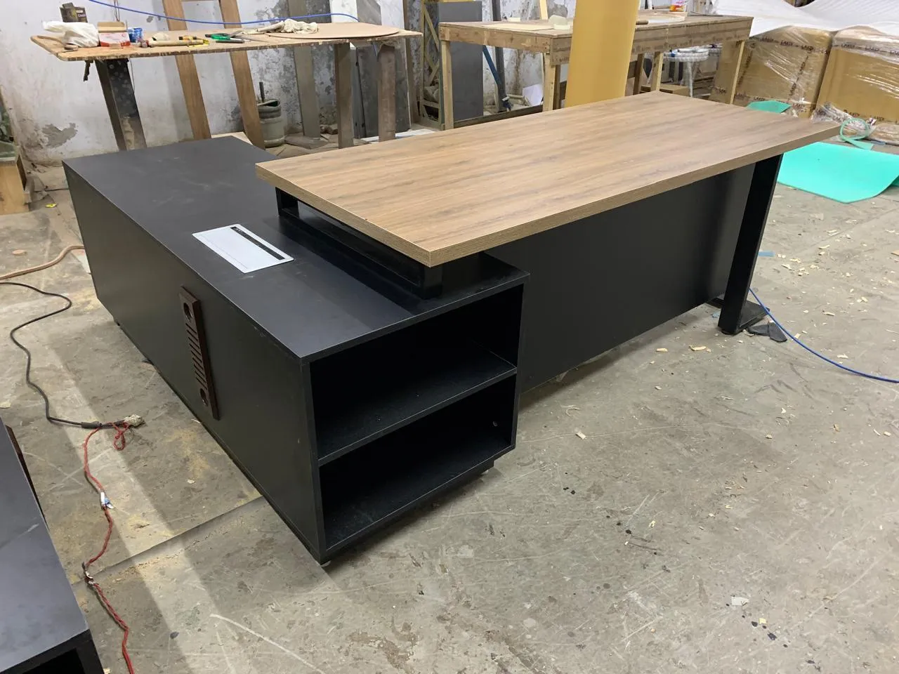 Director Table with 2 Drawer Design with Open Space and Openable Shutter