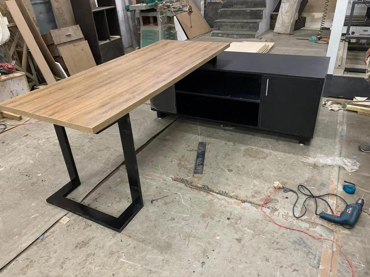 Director Table with 2 Drawer Design with Open Space and Openable Shutter