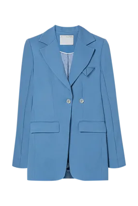 Double-Breasted Fitted Sky Blue Blazer