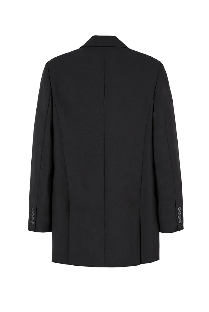 Double-breasted Wool Blazer | Black