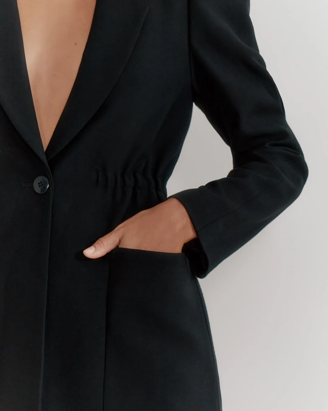 Draped Sleeve Blazer