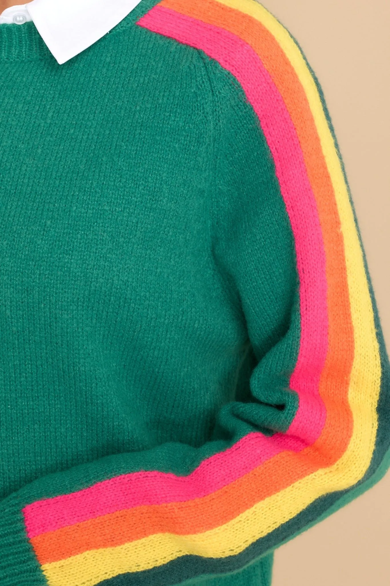 Easy Vibes Hunter Green Multi Stripe Sweater