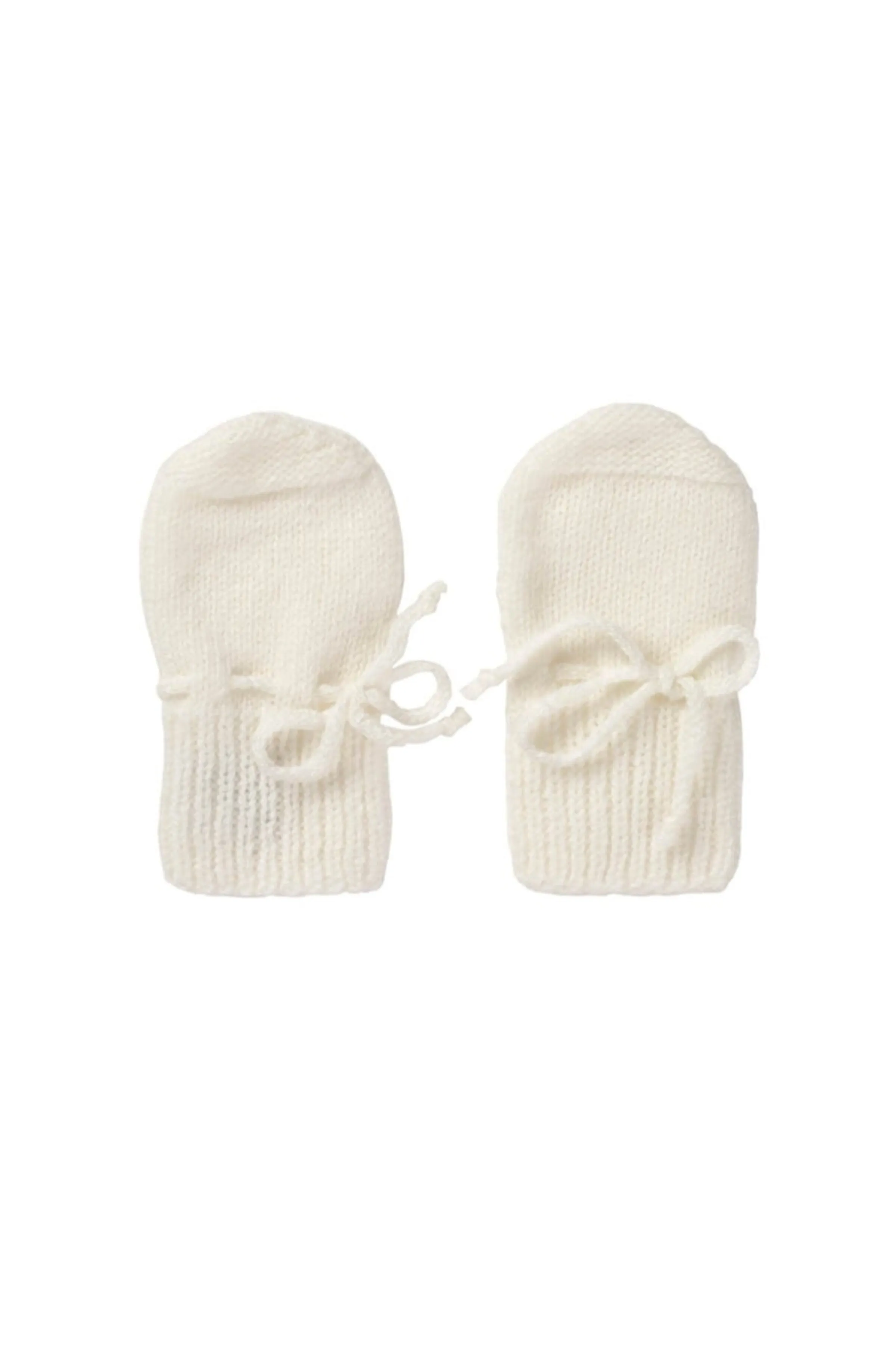 Ecru Hand Knitted Cashmere Baby Mittens