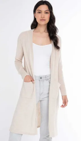 Effortless 100% Cashmere Long Duster with Pockets