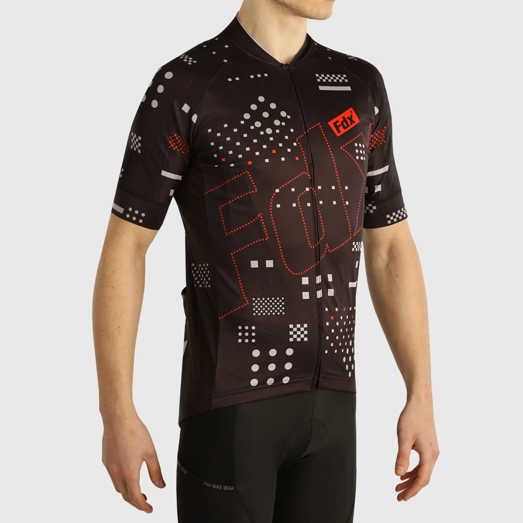 Fdx All Day Black Men's & Boy's Short Sleeve Summer Cycling Jersey