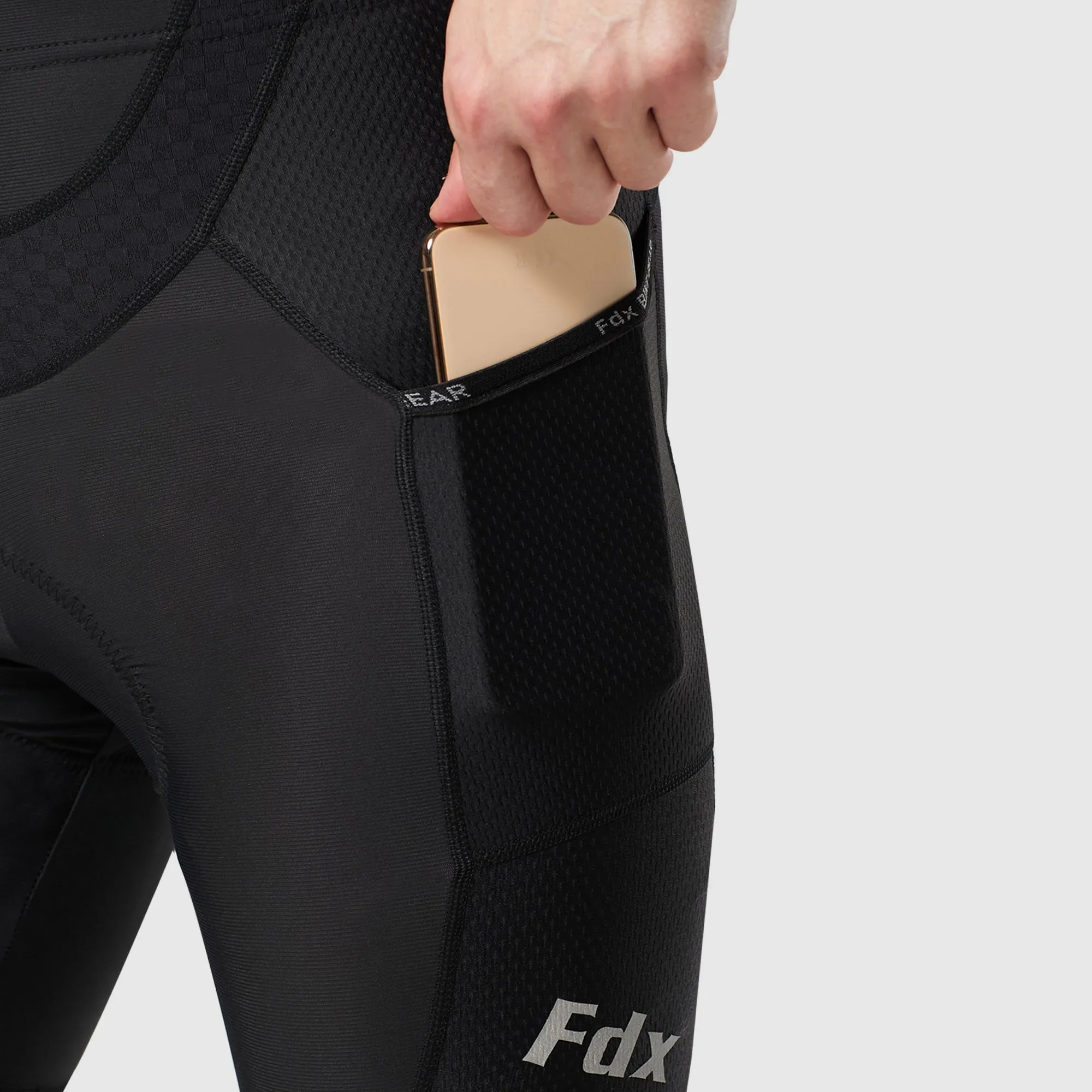 Fdx Essential Black Men's & Boy's Padded Cycling Shorts With Pockets