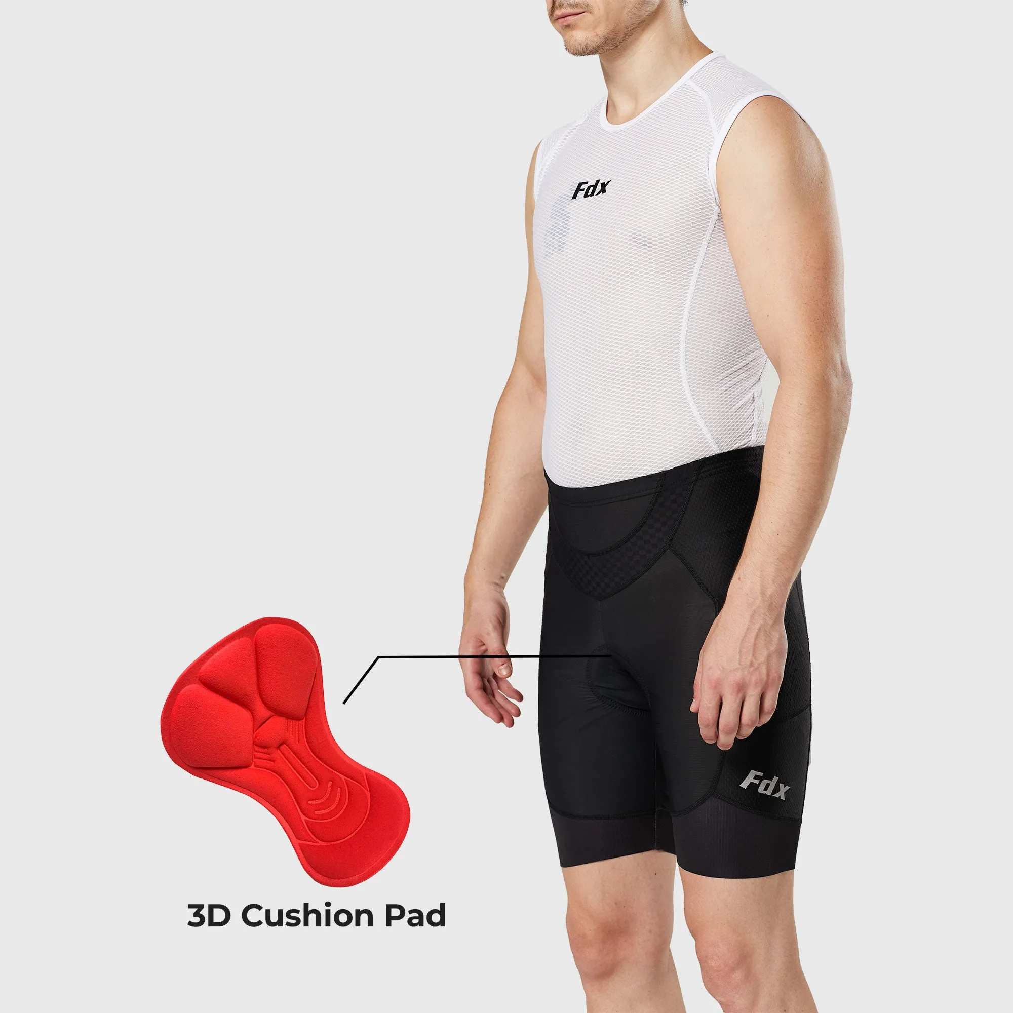 Fdx Essential Black Men's & Boy's Padded Cycling Shorts With Pockets