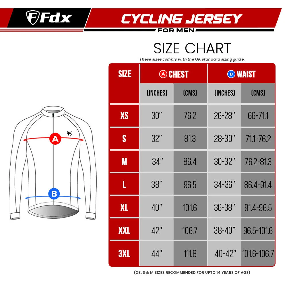 Fdx Transition Blue Men's & Boy's Long Sleeve Winter Cycling Jersey