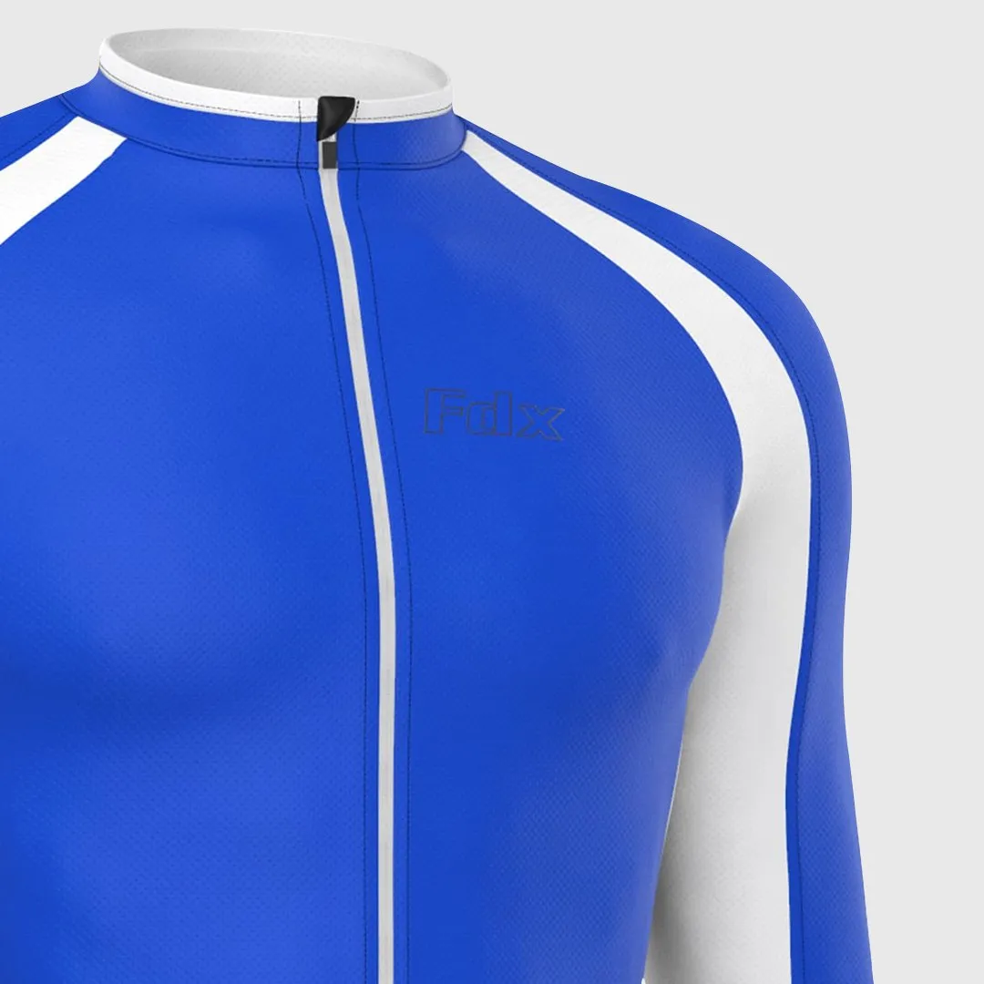 Fdx Transition Blue Men's & Boy's Long Sleeve Winter Cycling Jersey