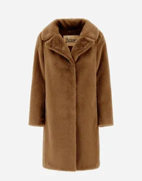 GC000461D Faux fur single breasted coat