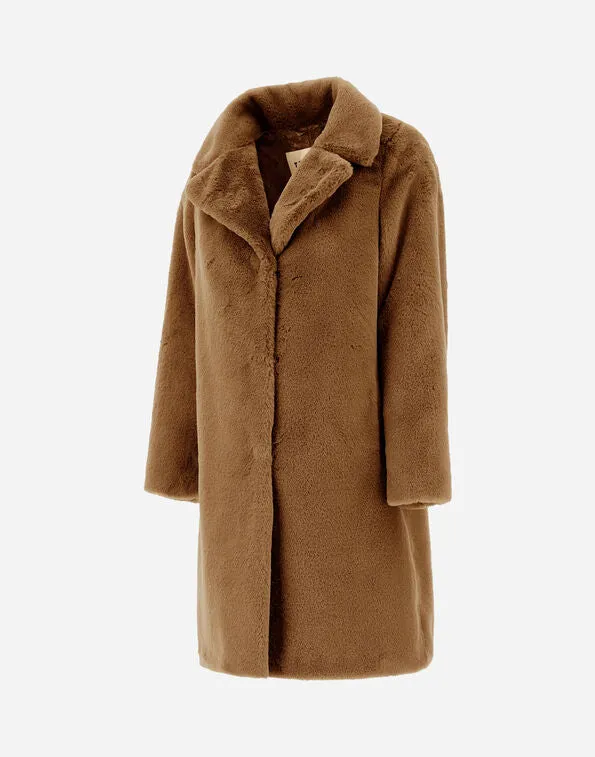 GC000461D Faux fur single breasted coat