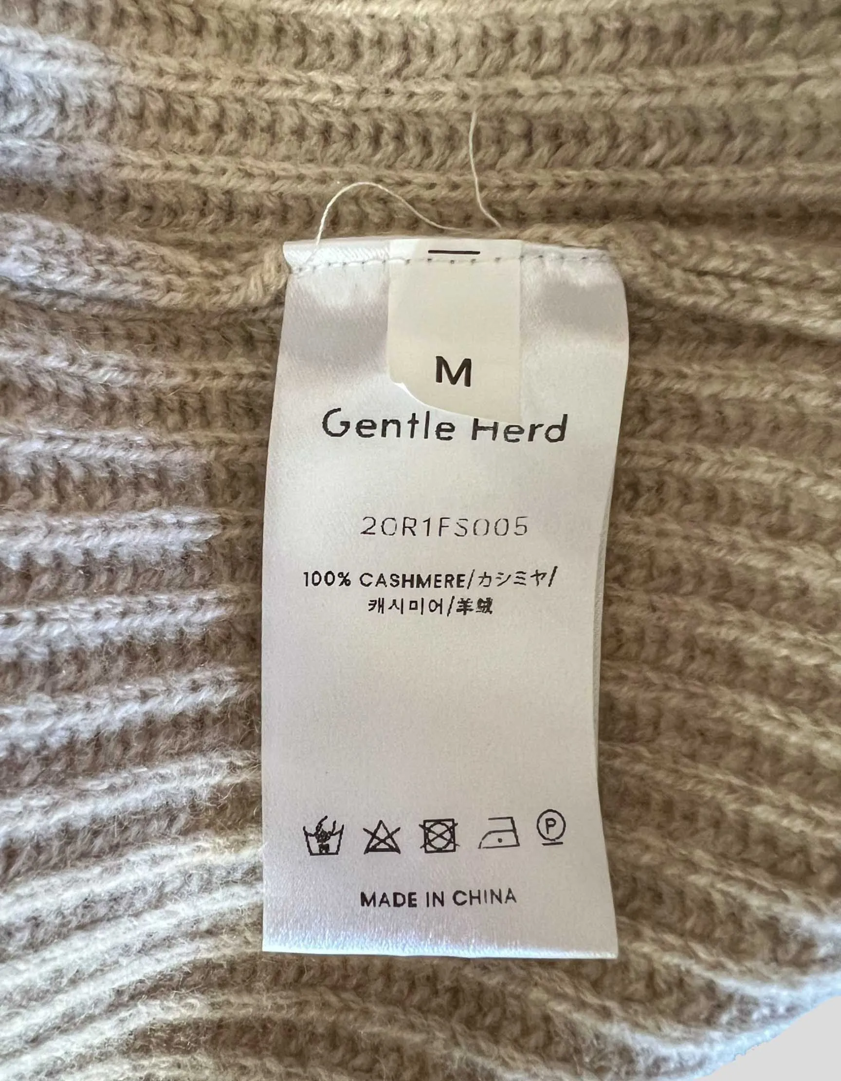 GENTLE HERD 100% Cashmere Ribbed Cardigan With Pockets - Medium