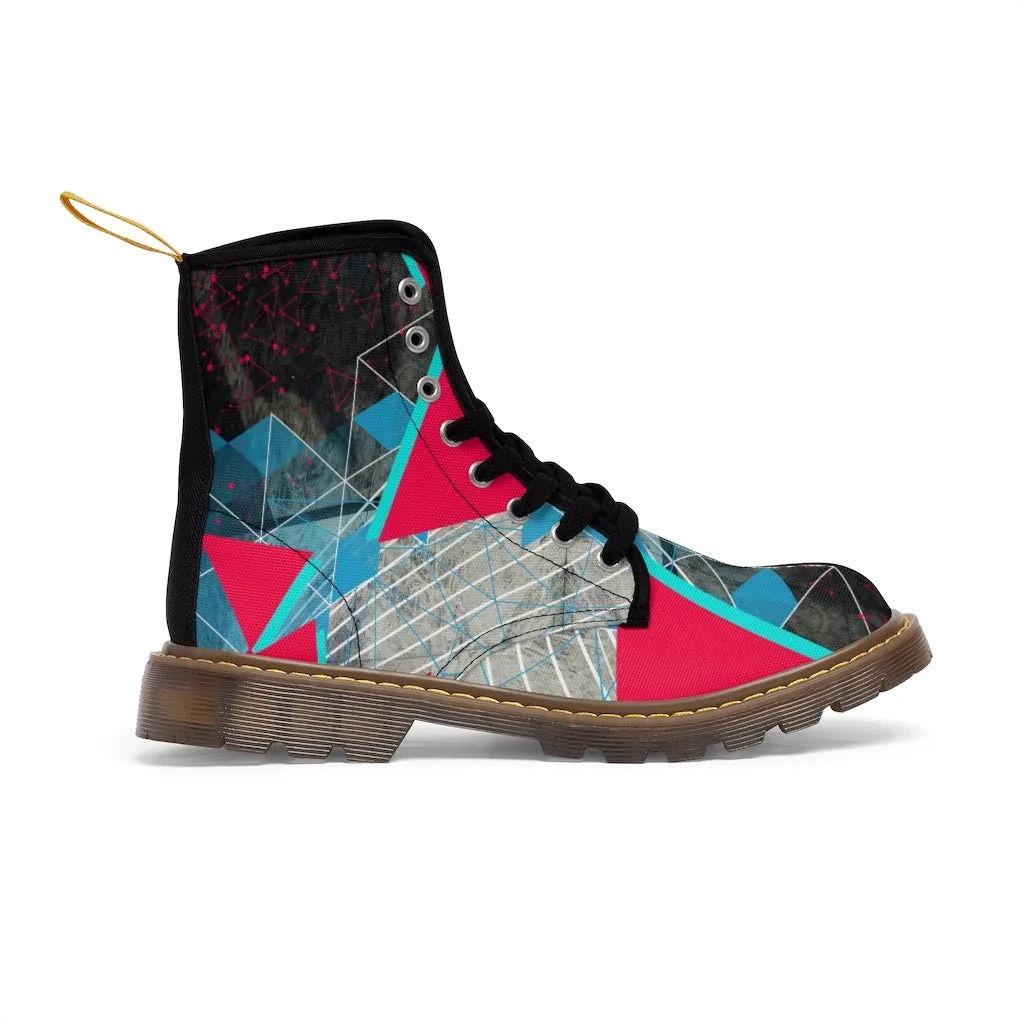 Geometric abstract Men's Canvas Boots