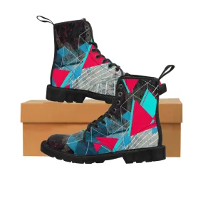 Geometric abstract Men's Canvas Boots