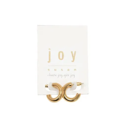 Gold Thick Hoop Post Earrings