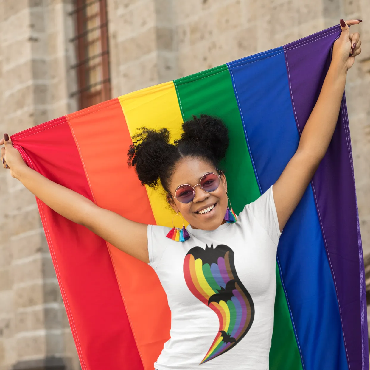 Halloween Pride Rainbow Bats Tee - Unisex Shirt