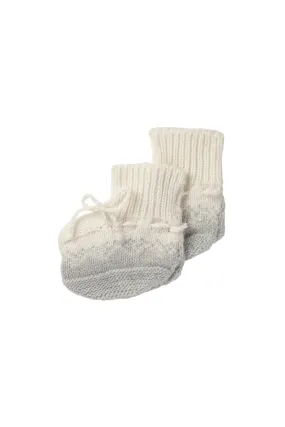 Hand Knitted Grey Ombre Cashmere Baby Booties