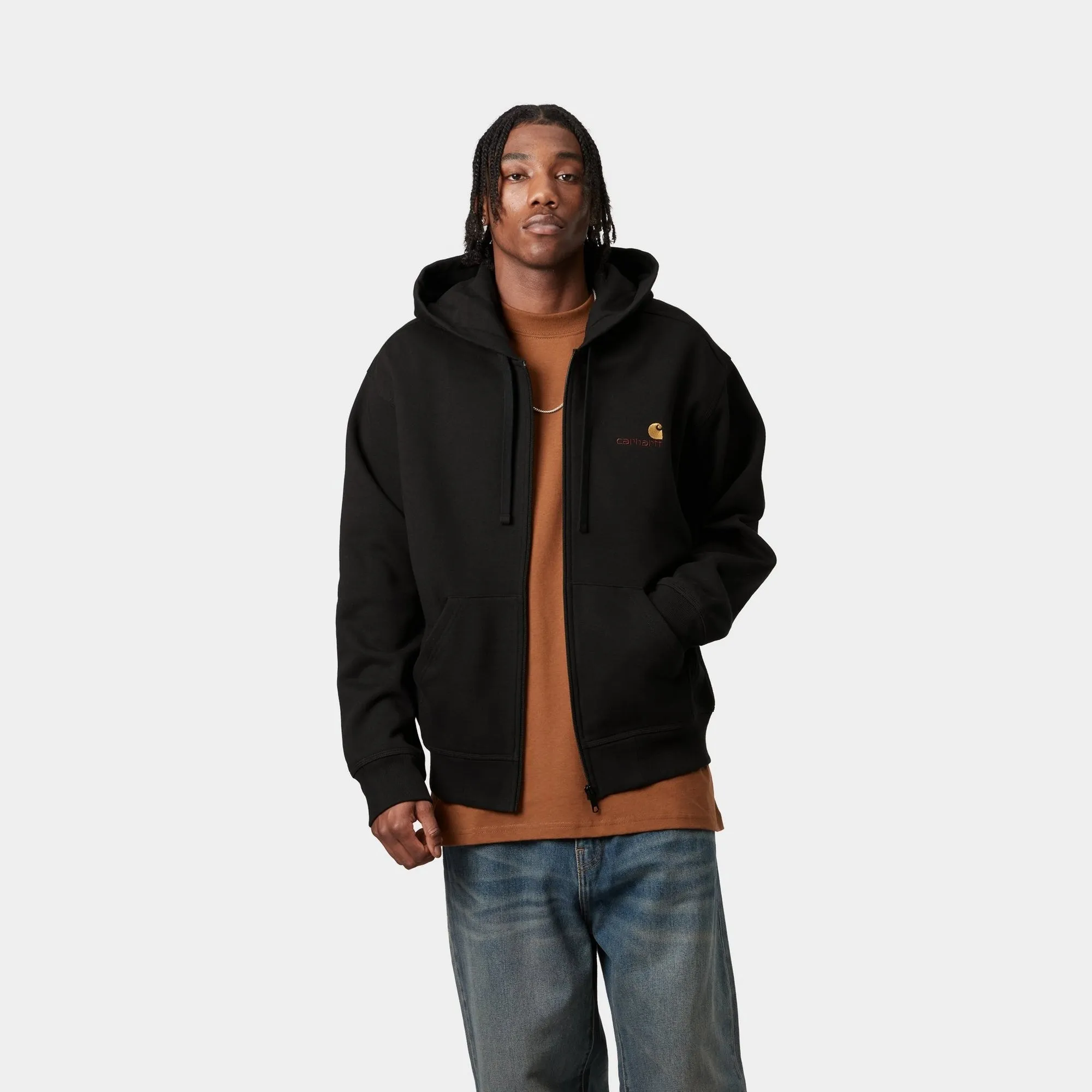 Hooded American Script Jacket | Black