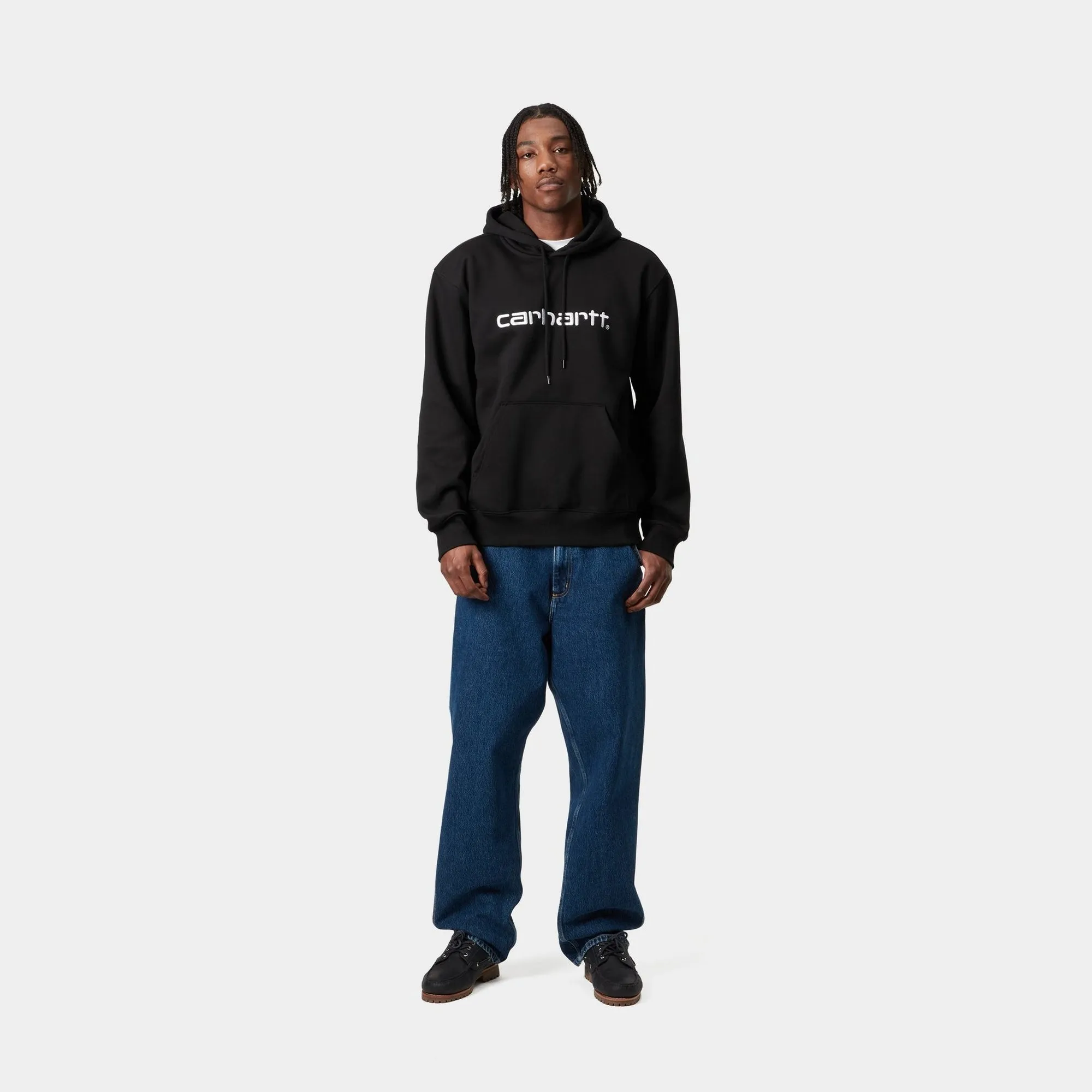 Hooded Carhartt Sweatshirt | Black / White