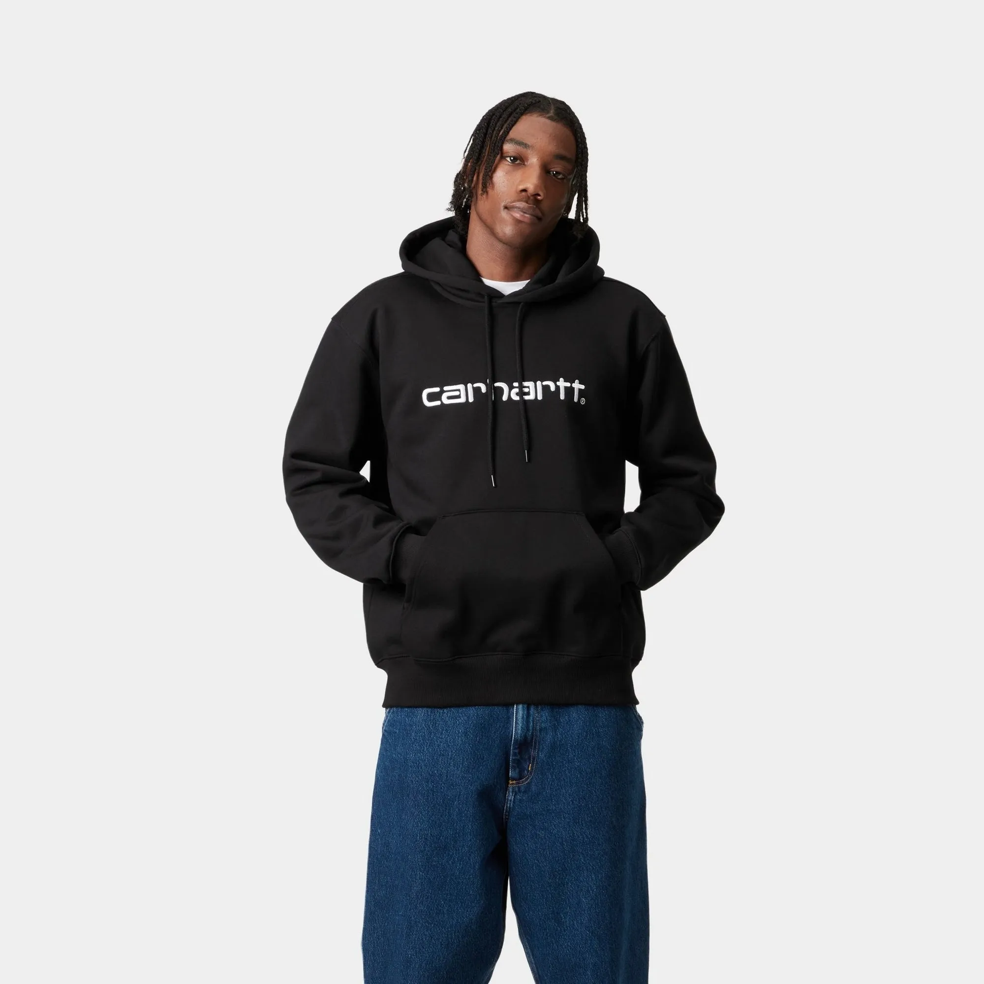 Hooded Carhartt Sweatshirt | Black / White