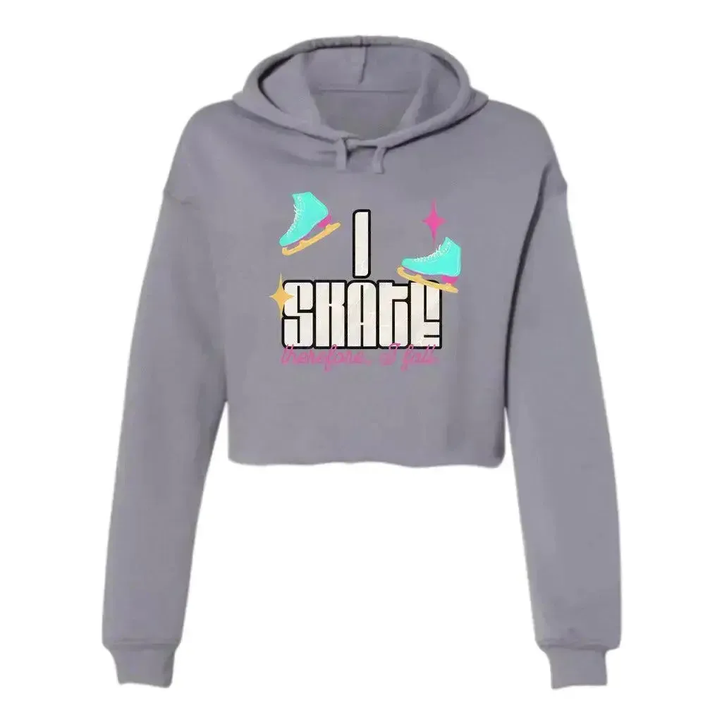 I Skate, Therefore I Fall Women’s Lightweight Hooded Crop