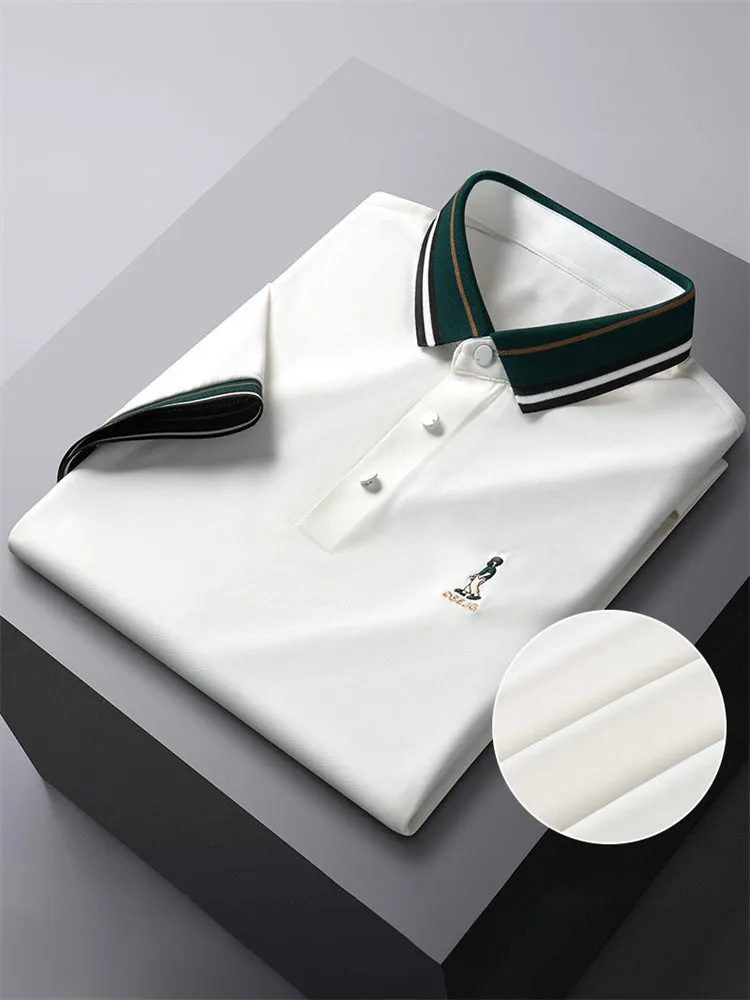 Ice Silk Polo Shirt - Solid Color