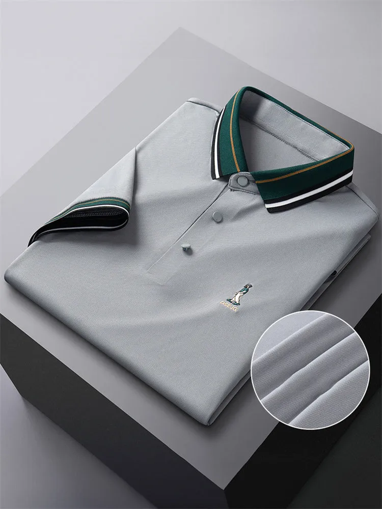 Ice Silk Polo Shirt - Solid Color