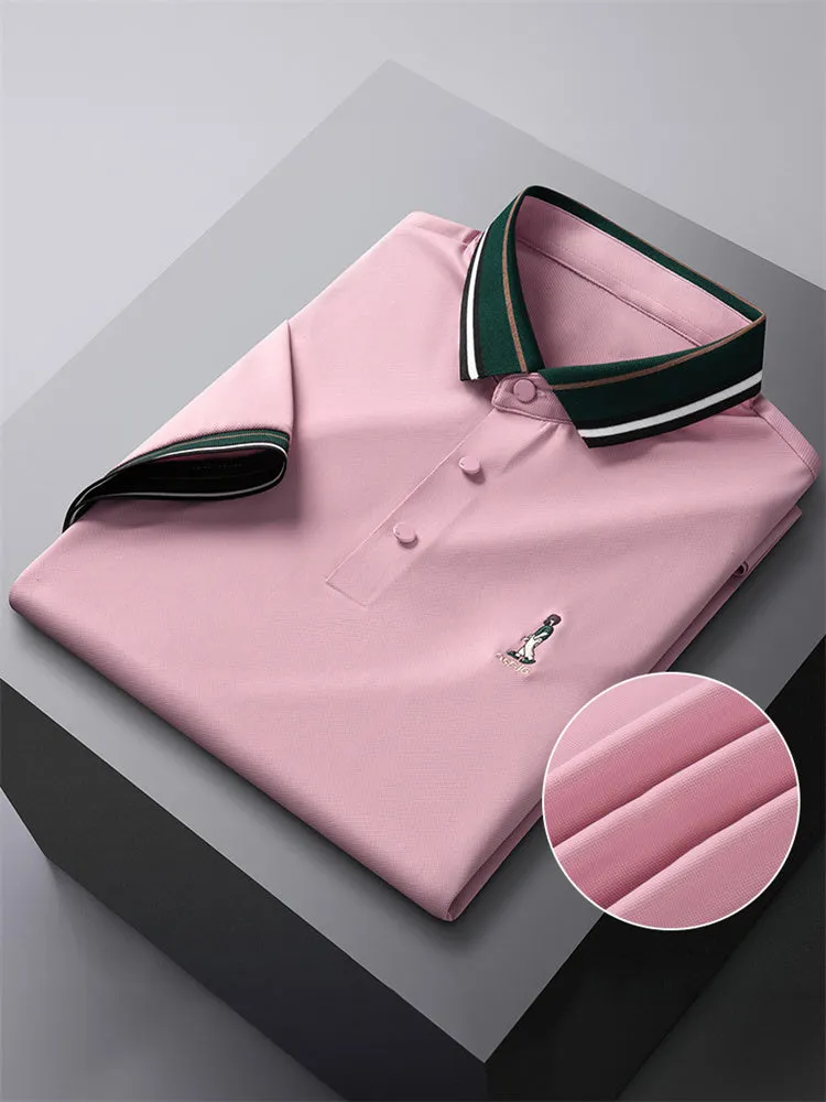 Ice Silk Polo Shirt - Solid Color