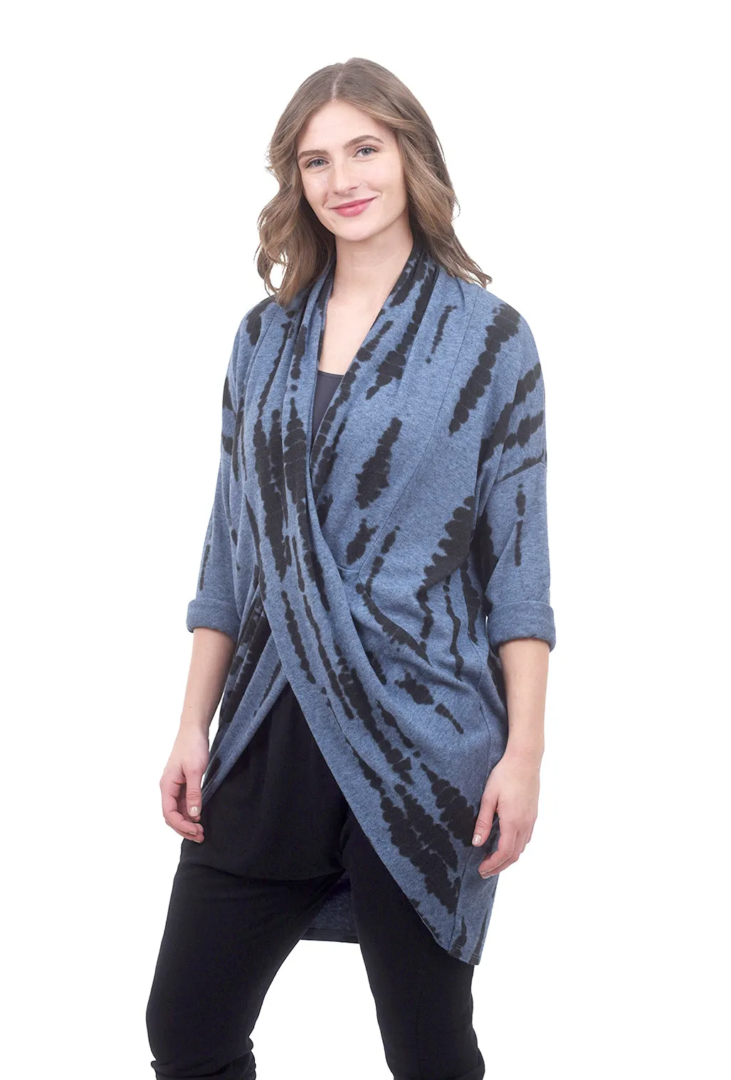 Inkblot Wrap Tunic, Blue