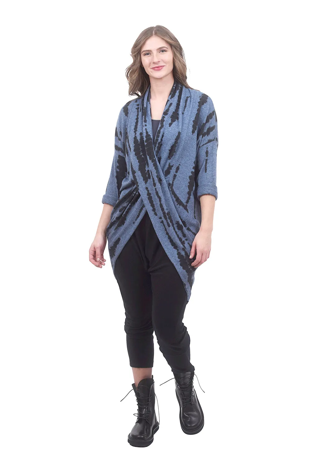 Inkblot Wrap Tunic, Blue