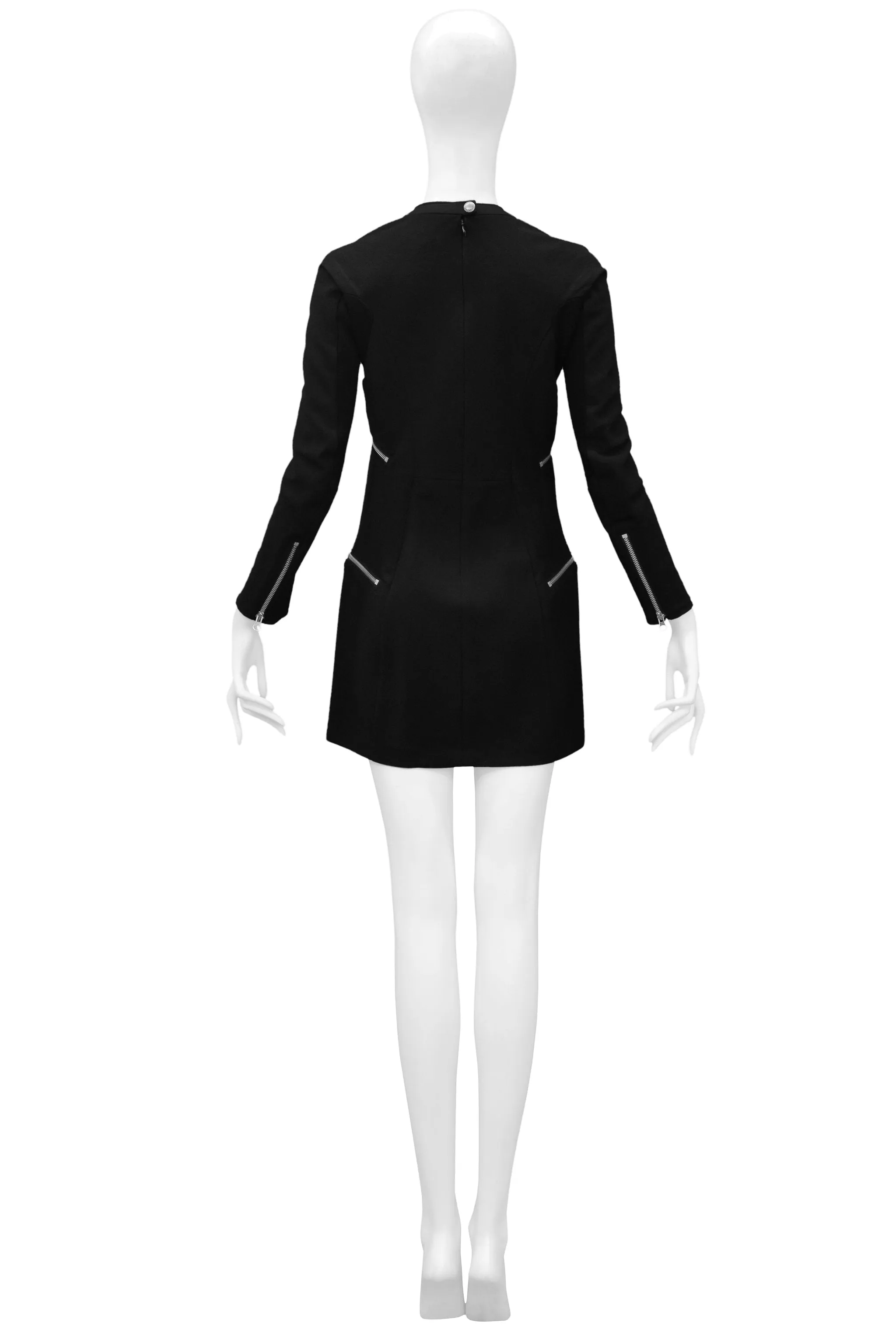 JUNYA WATANABE BLACK WOOL ZIPPER DRESS 2013