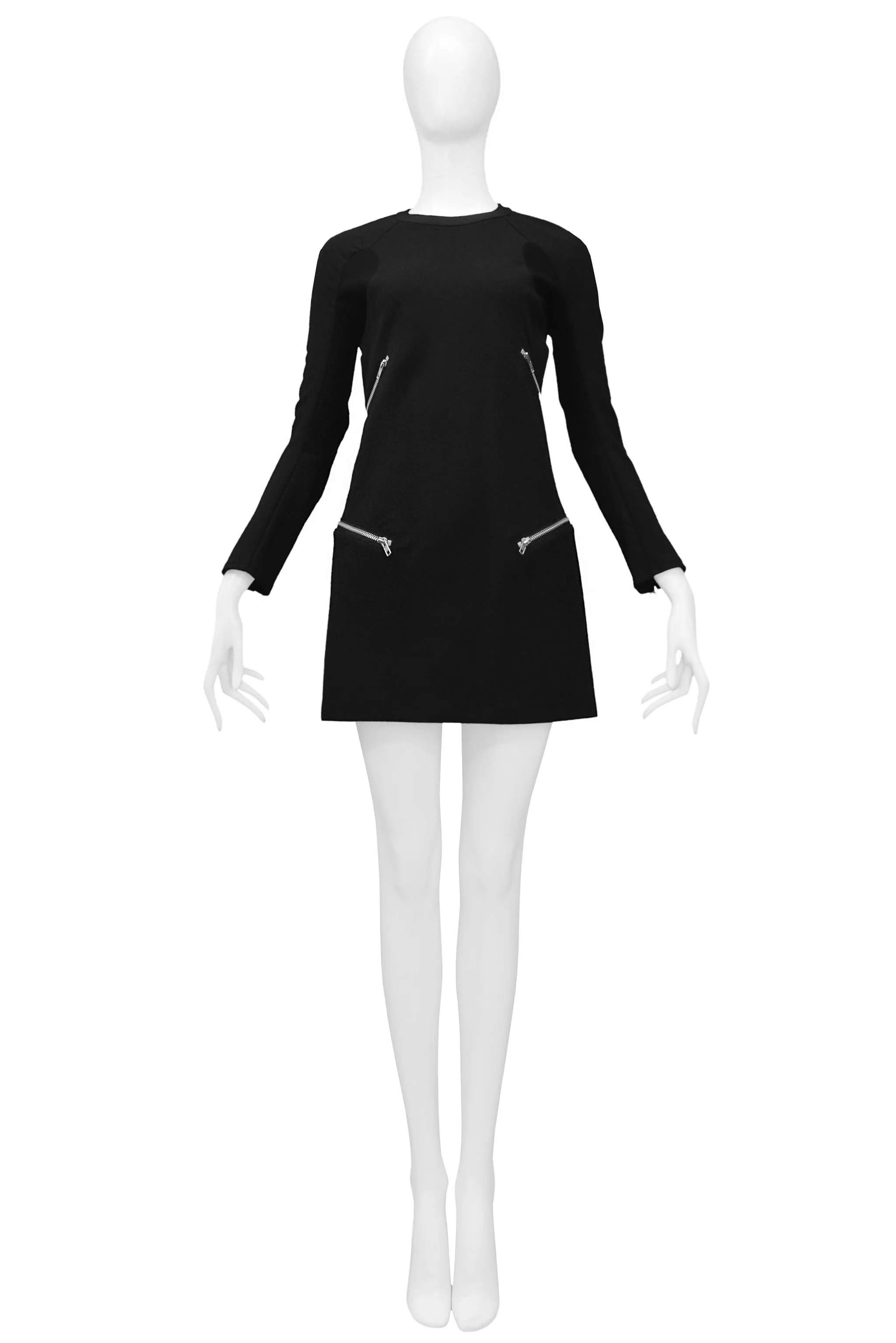 JUNYA WATANABE BLACK WOOL ZIPPER DRESS 2013