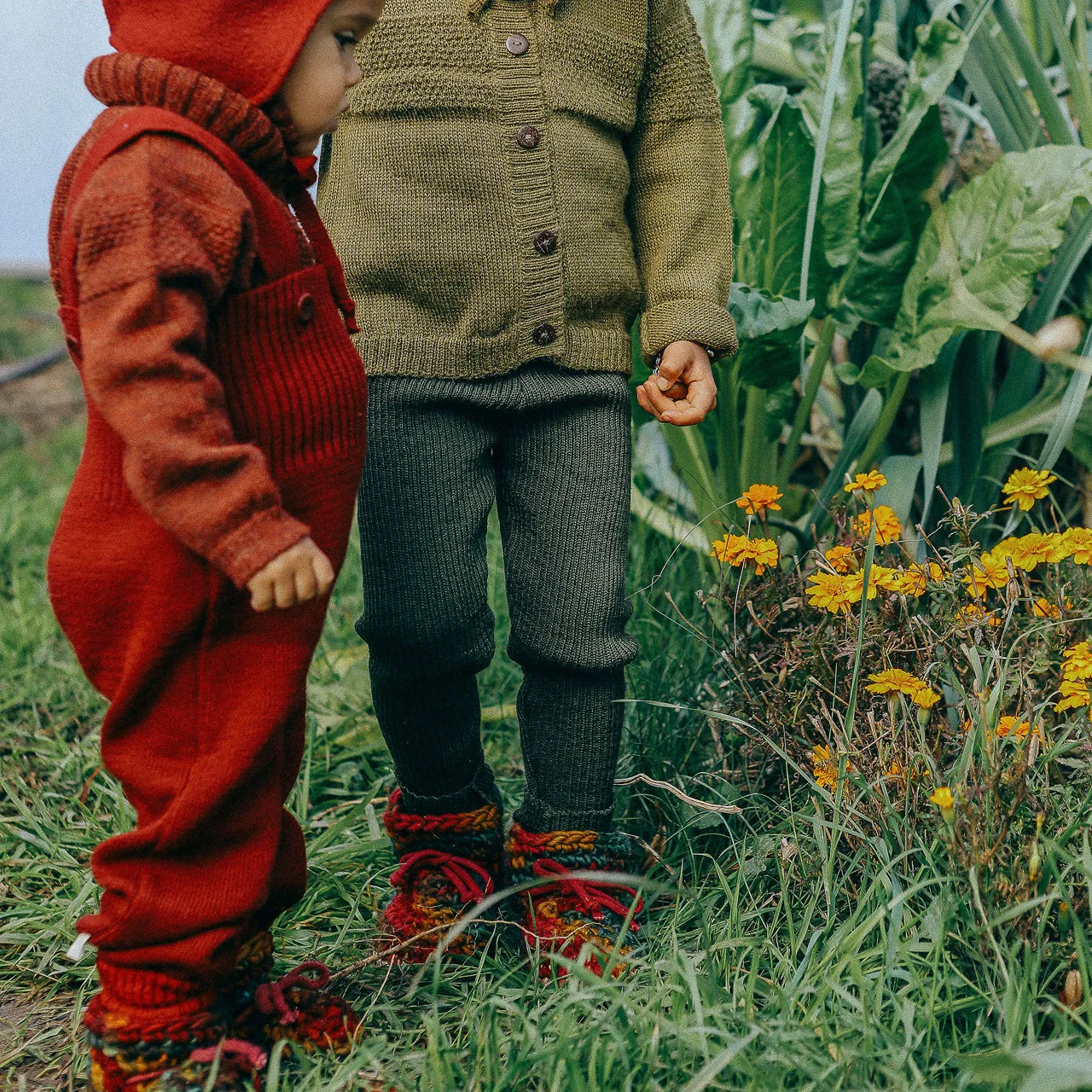 Knitted Dungarees in Organic Merino Wool (3m-3y)