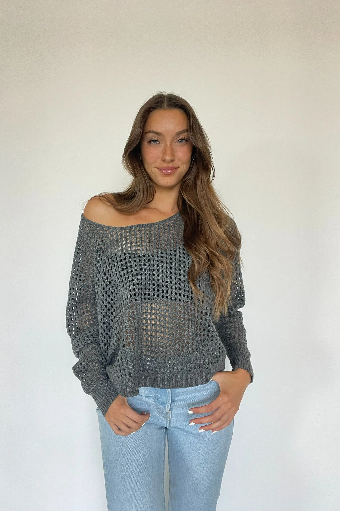 Laurel Open Knit Cutout Sweater