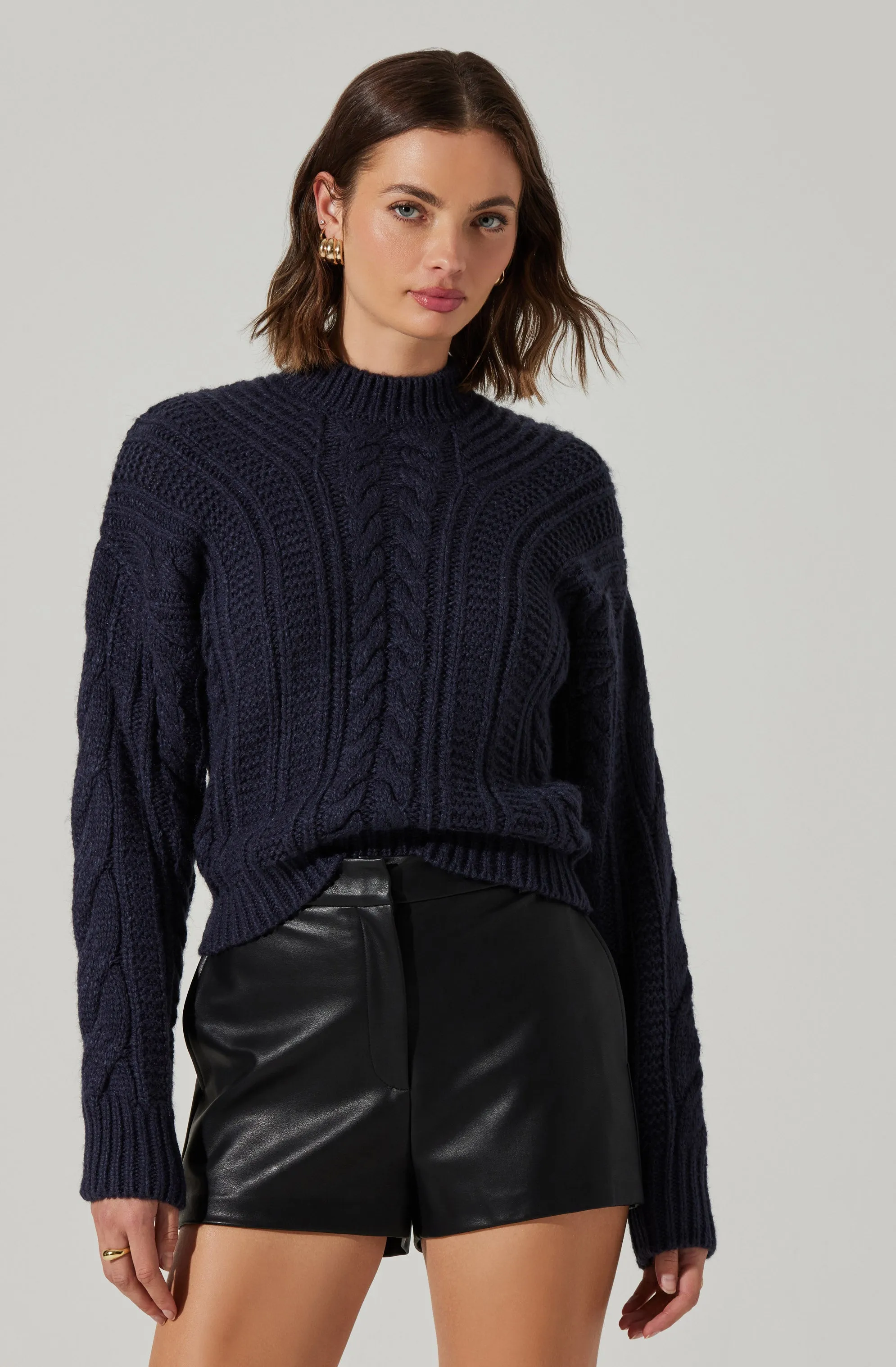 Laverne Cable Knit Tie-Back Sweater