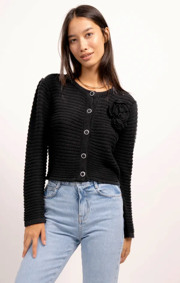 Leo Rosette Cardigan