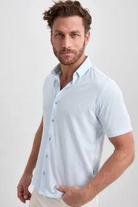 Light Blue Solid Short Sleeve Shirt