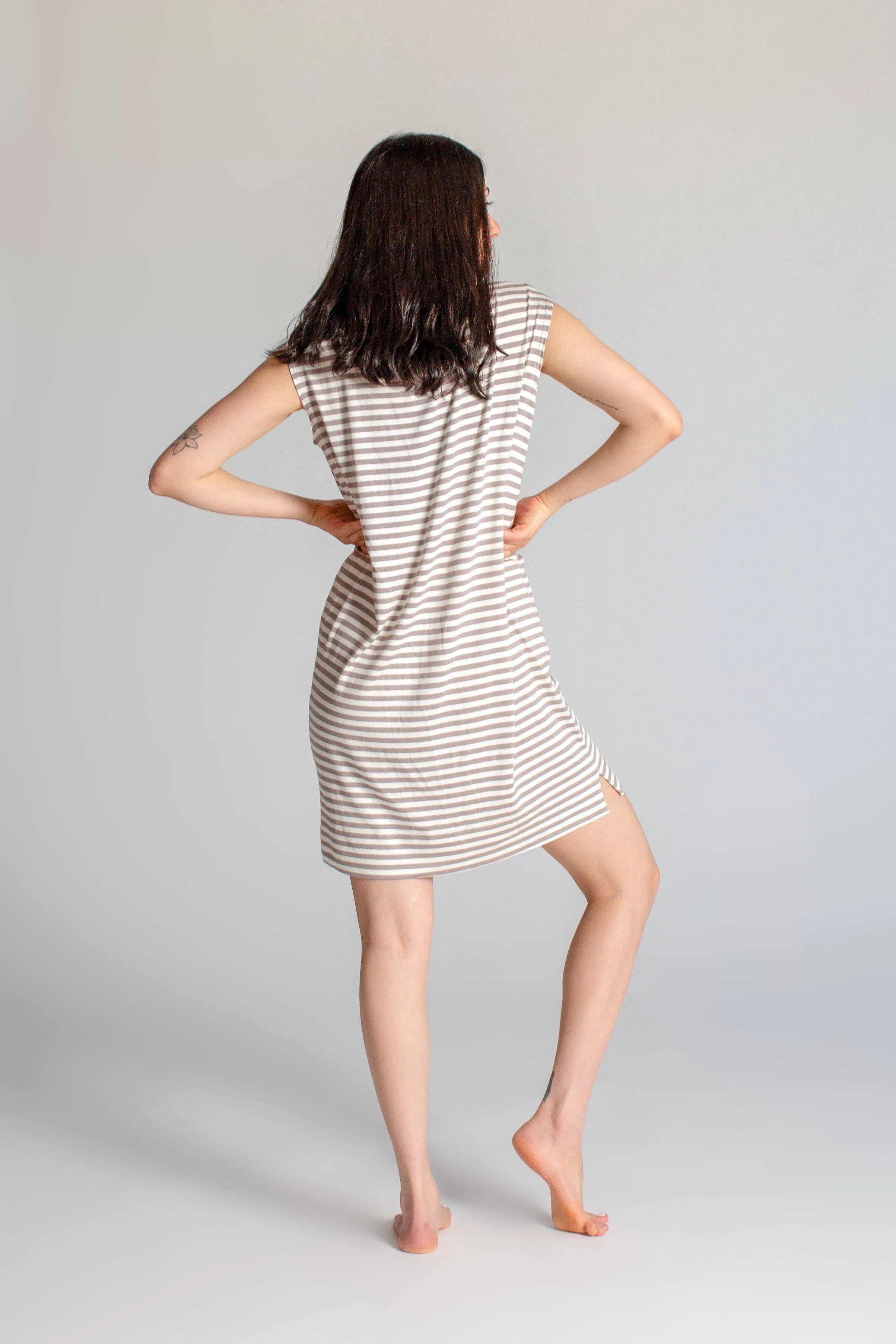 Limited Edition Striped Cup Sleeve Dress